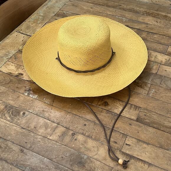 Panama Straw Sun Hat Women\'s Yellow 15\